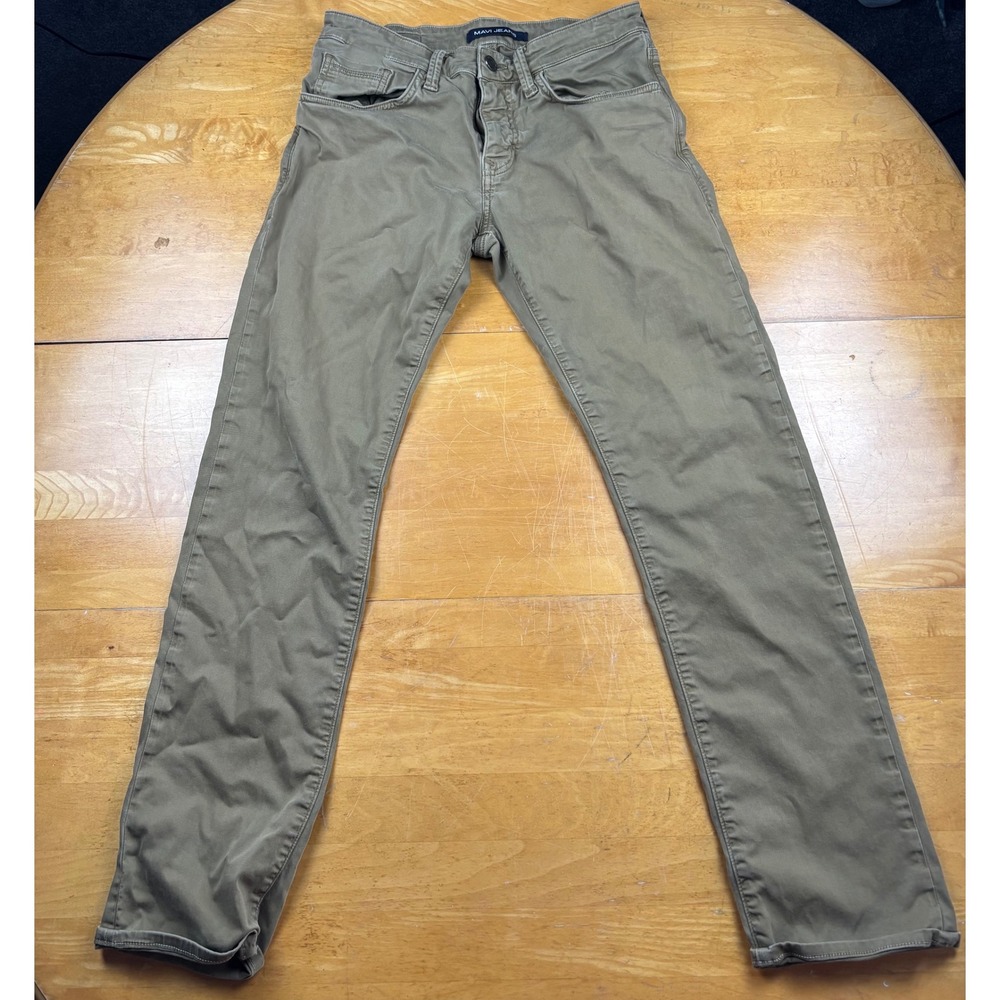Mavi Zach Straight Leg Pants Mens 30x32 Olive Green Khaki Cotton Stretch Chino